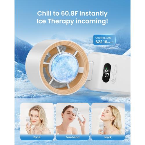 Handheld Portable Turbo Fan with Ice Cooler, Speed (1-199) 5500mAh Rechargeable Personal Fan,[20H Cooling Time] Mini Yet Powerful [20000 RPM] Small Pocket Fans for Travel/Outdoor/Home/Office, White