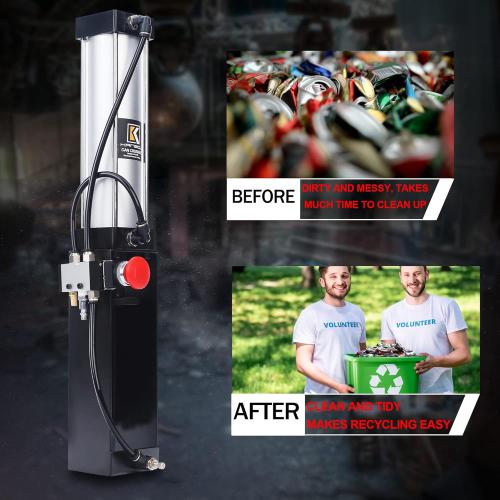 Can Crusher with Automatic ejection of flat cans,Pneumatic Soda Beer can Crusher for Recycling and Crushing 12 oz and 16 oz Cans