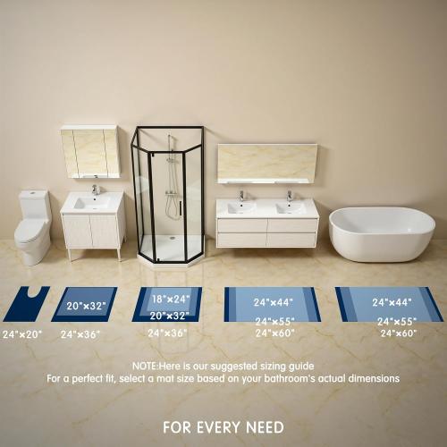 SUBRTEX Bathroom Rugs, 24 x 44 Chenille Bath Rug Soft Short Plush Bath Mat Soft Shower Mat Water Absorbent Shower Mat Quick Dry Machine Washable, Cream White