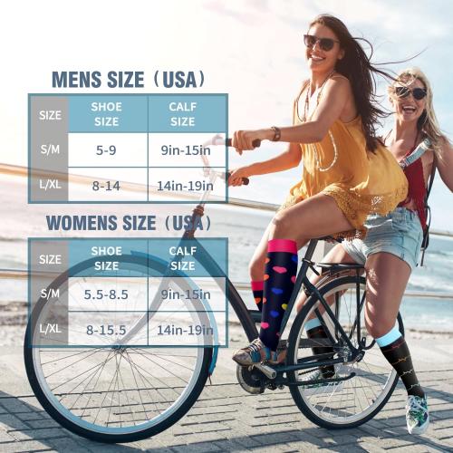 Bluemaple 6 Pack Copper Compression Socks for Women and Men Circulation-Best Support for Medical, Running,Nursing,Athletic