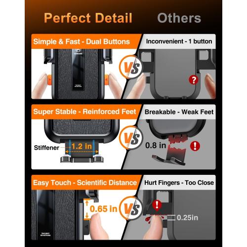 VANMASS 2025 Upgraded Car Phone Holder, [85 LBS Strongest Suction] Patent Safety Cell Phone Mount Windshield Dashboard Vent Truck Accessories Stand Cradle for iPhone 17 Pro Max 16 15 14 13 Android