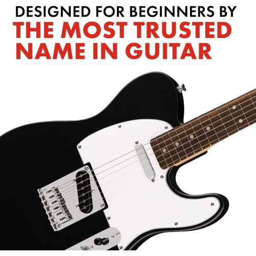 Fender Squier Debut Series Telecaster Electric Guitar, Beginner Guitar, 2-Year Warranty, Includes Free Lessons, Black with Satin Urethane Finish