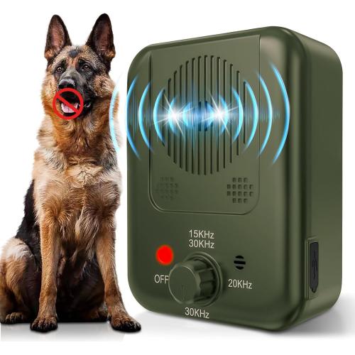 Anti Barking Devices, Dog Bark Deterrent Devices, Ultrasonic Dog Bark Box Deterrents Can Stop Neighborhood Dogs from Barking, 3 Control Modes Indoor & Outdoor, Safe & Humane Dog Silencer (Green)