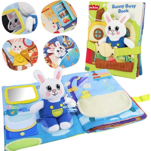 Busy Book for Toddlers 1-3 - Montessori Busy Book for 1  Year Old, Toddler Busy Board with 12 Activities, Interactive Activity Books Gift for 1 2 Year Old Boys and Girls