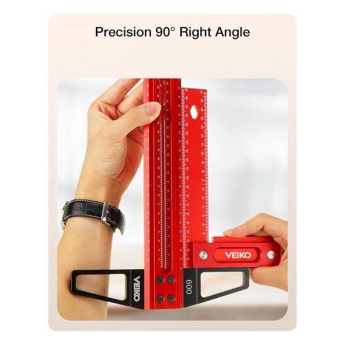 Alloy Scriber Precision Woodworking Tool T-Type Square Line Ruler Scribe (500 MM)