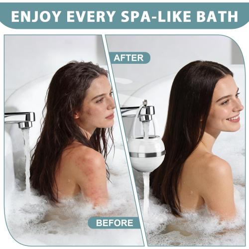 Bath Filter for Tub - Bathtub Water Filter for Softer Skin & Hair, 8 Stages Hotel Grade Filtration Bath Water Filter,2,500 Gal of Filtration, BPA Free, Easy to Install