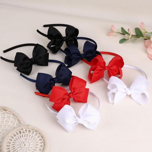 OAOLEER Grosgrain Bow Headband for Girls, Red Headband with 4.5 inch Bow for Hair Band Accessories for Girls Set of 2 (Red, 4.5inch)