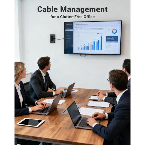 VCE Brush Wall Plate with Bracket, Cable Pass Through Insert Single Gang Decorator Wall Cover for Low Voltage Cables, Cord Hider for Wall Mount TV, Home Theater System, Black (2-Pack)