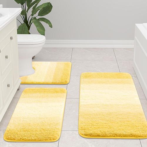 Arotive Microfiber Bathroom Rugs, Shaggy Soft Absorbent Bath Rug, 47x24