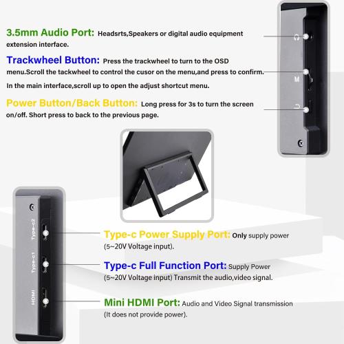 GeeekPi 18.5 inch Portable Monitor 1920x1080 IPS Touchscreen 120HZ 1080P Touch Display with HDMI USB-C, Built-in Speakers, Kickstand VESA for Xbox PS4/5 Laptop Mac PC
