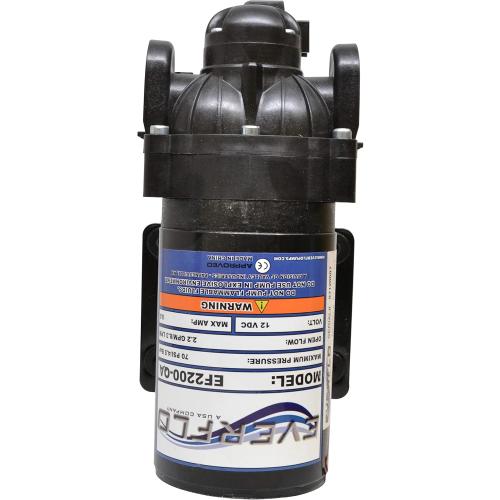 Everflo EF2200-QA-BOX 2.2GPM 12V Diaphragm Pump-Quick Attach Port, Black