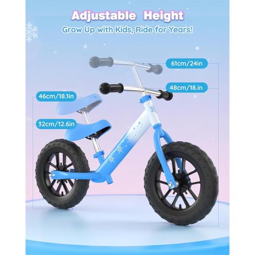 Balance Bike 2 Year Old: Frozen Toddler Balance Bike 2  3  Year Old with Light Up Dual-Wheels, Adjustable Handlebar & Seat, Birthday Xmas Gifts for 2 3 4 5 Year Old Girls Boys Toys
