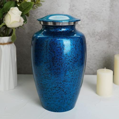 Color Forest Blue Adult Cremation Urns for Human Ashes Adult Male Female - Urns for Funeral Remains Ash of Men and Women - Urns and Keepsake Container for Sacred Ash