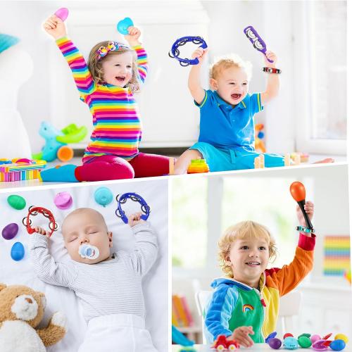 Silipull 36 Pcs Shaker Musical Instrument Set for Kid Toddler Early Music