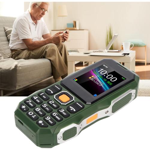 Mini Rugged Cell Phone for Senior, 1.8 Inch Drop Proof and Dust Proof Outdoor Mobile Phone, 5800mAh Battery 32MB Unlocked GSM Cell Phone (OD Green)