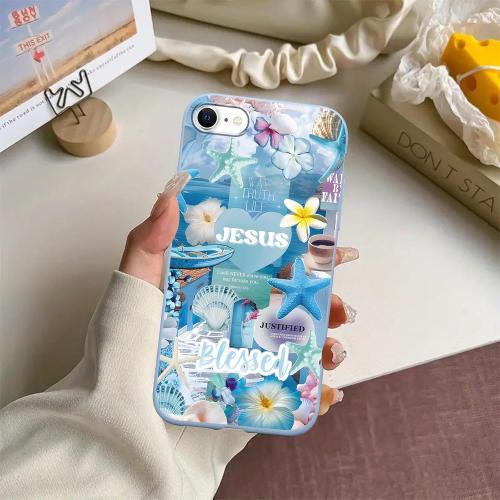 2 Pack Aesthetics Jesus Collage Phone Cases for iPhone SE 2022/SE 2020/8/7 Case Shockproof Soft Protective for Women Girls Phone Cover Funda for iPhone SE 2022/2020 4.7 Inch