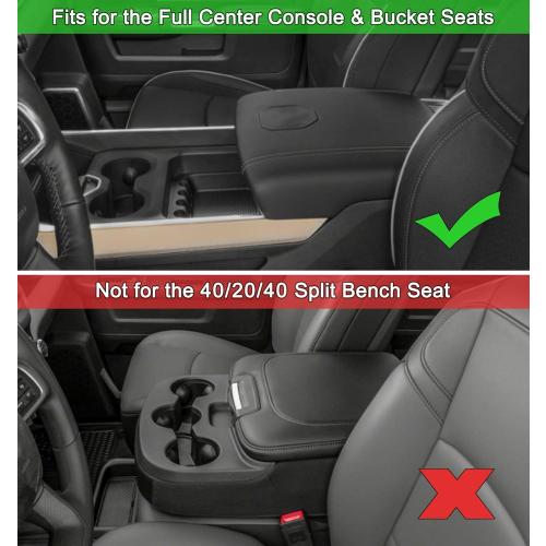 PIMCAR Compatible with 2019-2024 2025 2026 Dodge RAM 1500 2500 3500 Center Console Organizer ABS Plastic Material Interior Accessories Armrest Box Insert Tray (Black Trim)