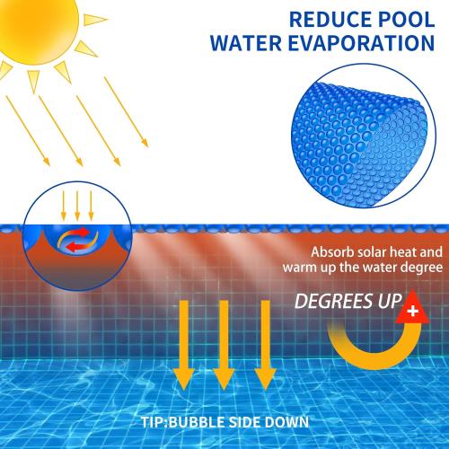 BigXwell Solar Pool Cover, 12Mil 16x24 Foot Rectangle for Above-Ground and In-Ground Pools, 1200Series (16x24 FT)