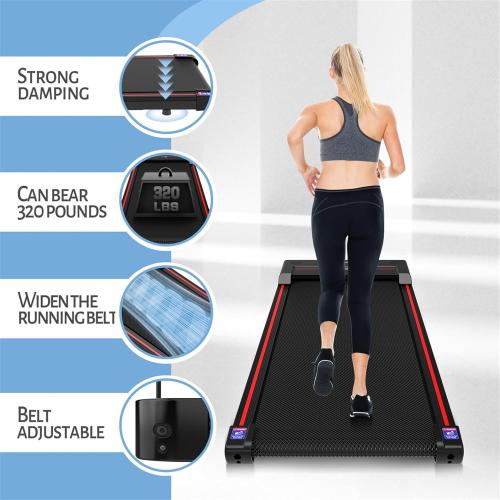 Size 48D x 19.6W x 4.6H Color Black perax Walking Pad,Under Desk Treadmill,Treadmills for Home,320 Lb Capacity