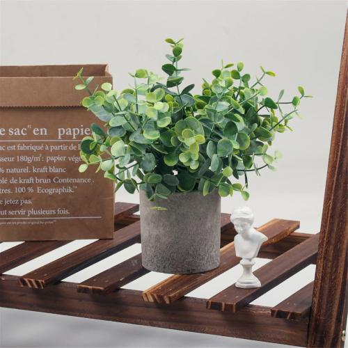 Mini Potted Fake Plants, Artificial Plastic Eucalyptus Plants Greenery Plants for Home Office Farmhouse Kitchen Bathroom Table Decor