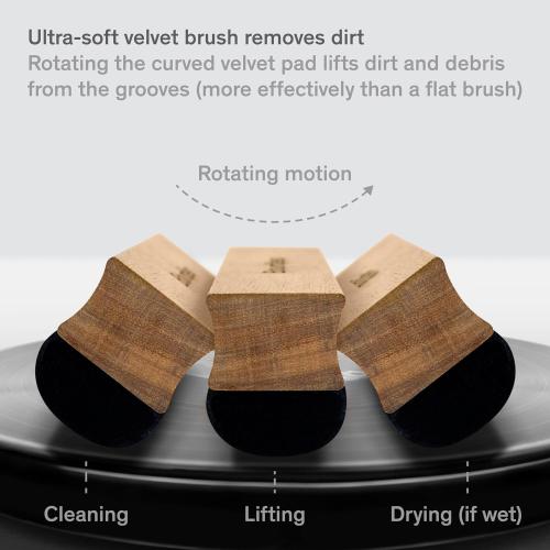 Boundless Audio Record Cleaner Brush - Velvet Vinyl Brush - Record Player Accessories for Vinyl Cleaning