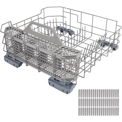 Upgraded WD28X26099 WD28X34744 Dishwasher Lower Rack Assembly & WD28X10128 Silverware Basket Compatible with GE Dishwashers. Replacement number WD28X24396, WD28X10346, WD28X22506, WD28X22696 ect
