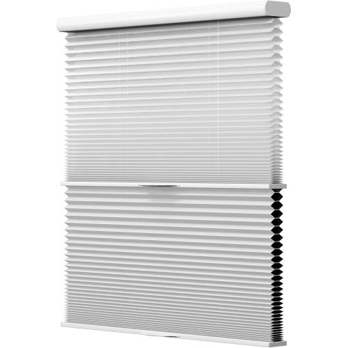 Day Night Cellular Shades Cordless, Blackout/Light Filtering Double Honeycomb Shade for Window, Top Down Bottom Up 2 Blinds in 1 Custom Accordion Blind for Home, Office(White, Custom Size)