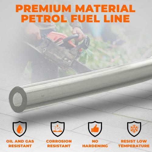 4 Sizes Petrol Fuel Gas Line Pipe Hose Tubing For String Trimmer Chainsaw Blower Lawn Mower and other Power Tools For 2 Cycle Small Engine Poulan, Craftman and more (Clear 4PC)