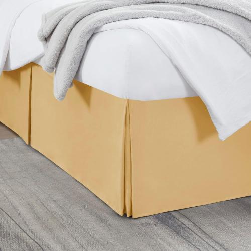 Nestl Gold Bed Skirt Cal King Size - Cal King Bed Skirt 14 Inch Drop - Brushed Microfiber Bed Skirts - Hotel Quality Pleated Bed Skirt - Shrinkage & Fade Resistant