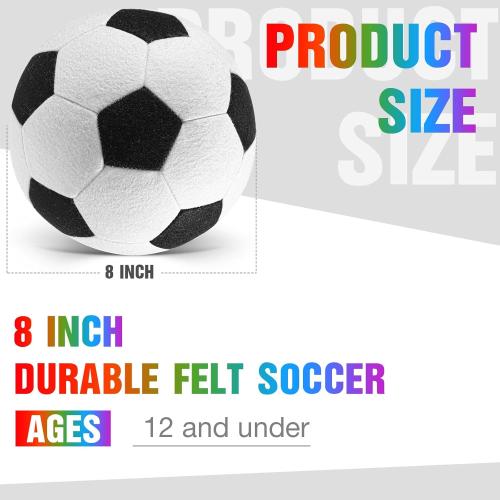 Libima 2 Pcs Soft Indoor Soccer Ball with Pump Felt Official Size 4 Soccer Ball Christmas Sport Fun Gifts for Silent Dribble Training Home Outdoor Yard