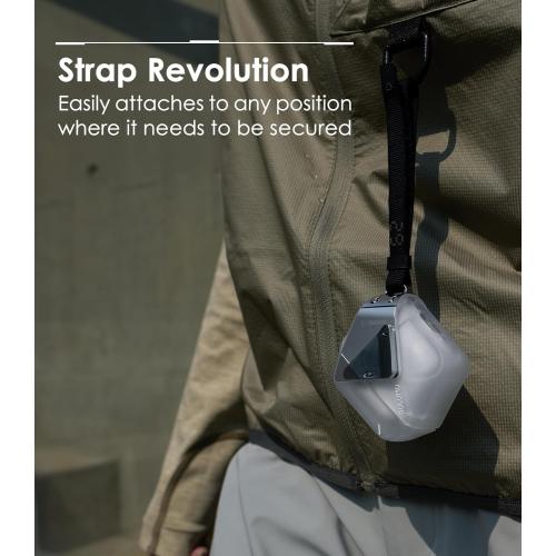 Aulumu A29 Geometric AirPods 4 Case with Lock | Protective Cover with Nylon Buckle | Alloy Armour | Compatible with Apple AirPods 4th (2024) - Black