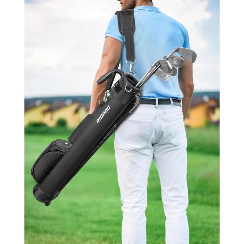 Golf Stand Bag, Lightweight Par 3 Golf Bag Holds Up to 7 Clubs with Two Way Dividers Cooler Pocket Shoulder Strap and Multiple Storage Pockets for Men and Women