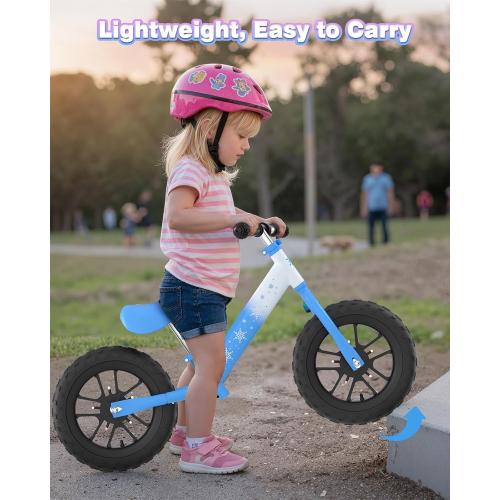 Balance Bike 2 Year Old: Frozen Toddler Balance Bike 2  3  Year Old with Light Up Dual-Wheels, Adjustable Handlebar & Seat, Birthday Xmas Gifts for 2 3 4 5 Year Old Girls Boys Toys