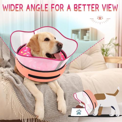 Supet Raised Inflatable Dog Cone Collar to Stop Licking, Soft Dog Cone Alternative After Surgery, Doggie Neck Donut Collar for Small Medium Large Dogs