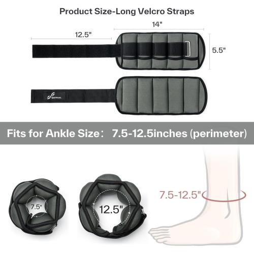 Sportneer Adjustable Ankle Weights, 2-10 lb per Pair, Removable Weights