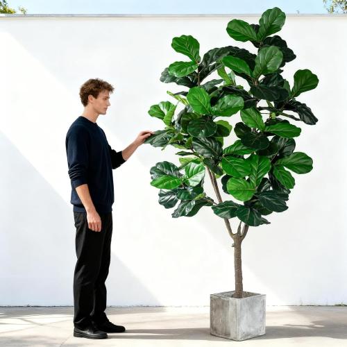 Large Artificial Trees with Pot Indoor Outdoor Realistic Floor Fake plantas Tall Faux Fiddle Leaf fig Tree for Home Living Room Bedroom Office Porch Outside Patio arboles artificiales para decoracion