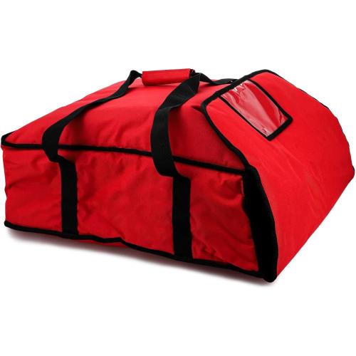 DEAYOU Pizza Warmer Bag, Professional Thermal Food Delivery Bag, Heavy Duty, Moisture Free, 22 x 22 x 8, Red