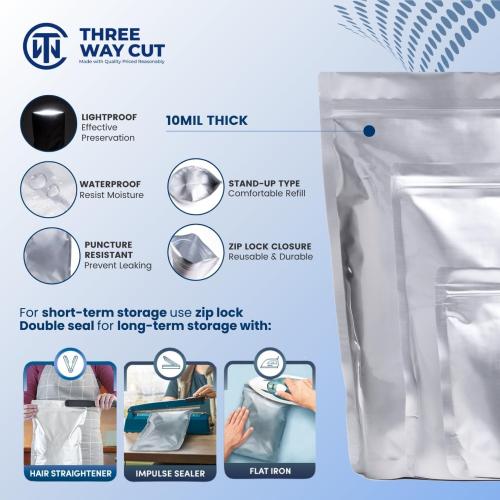 110 Pack Mylar Bags with Oxygen Absorbers - 10Mil Thick Mylar Bags For Food Storage and 400cc Oxygen Absorber, Variety Large Gallon, Quart, 1/2 Pint, Heat & Vacuum Zip Seal Food Bag
