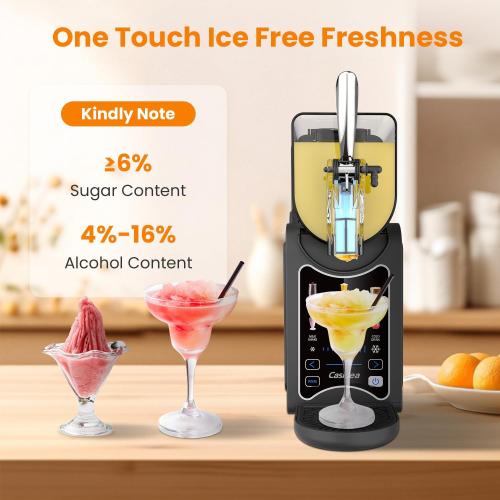6 in 1 Slushie Machine for Home, No Ice Needed Slushy Machine 88oz Frozen Drink Maker, Bigger Tank, Auto Clean, Easy to Make Slush, Juice, Frappe, Milk Shake, Cold Drink and Cocktail