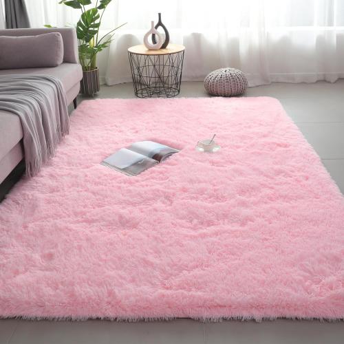 Size Large Color Pink Shag Area Rugs for Bedroom Living Room, Ultra Soft Fluffy Area Rugs for Dorm, Indoor Carpet Nursery Rugs for Kids Girls Room Home Decor,Pink