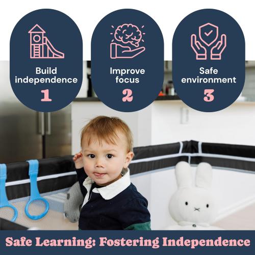 TODALE Baby Playpen for Toddler, Large Baby Playard, Indoor & Outdoor Kids Activity Center with Anti-Slip Base, Sturdy Safety Play Yard with Soft Breathable Mesh, Playpen for Babies(Black,50”×50”)