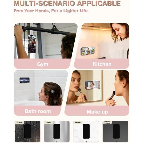 Sembo Magnetic Suction Phone Mount for MagSafe Case, Silicone Octo Cup Buddy Sticky Grip Holder for iPhone, Removable Hands-Free Selfie/Video for TikTok Influencers, Women Gift (Metal Black)