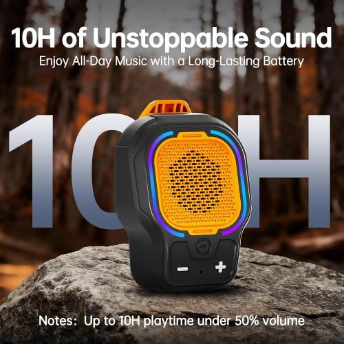 Wearable Bluetooth Speaker, Magnetic Clip-on Portable Wireless Speaker, HiFi Sound Loud Mini Speaker with 3 Light Modes, ENC Mic for Hands-Free Calls Music, Lightweight for Outdoor Sports Work Gift
