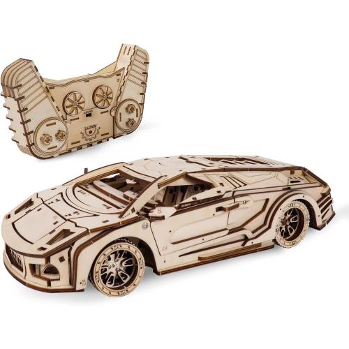 Wooden Puzzles for Adults, Wooden Sports Car Puzzle Model Car Building Kits Unique Gift for Kids, Friends (Sports Car)  (  maybe missing parts  but is look like everything is inside )