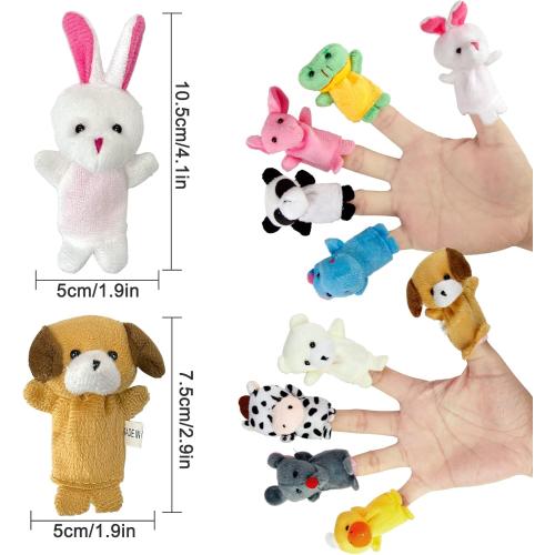 22 pcs Plush Animals Finger Puppet Toys - Mini Plush Figures Toy Assortment for Kids, Soft Hands Finger Puppets Game for Autistic Children, Great Family Parents Talking Story Set