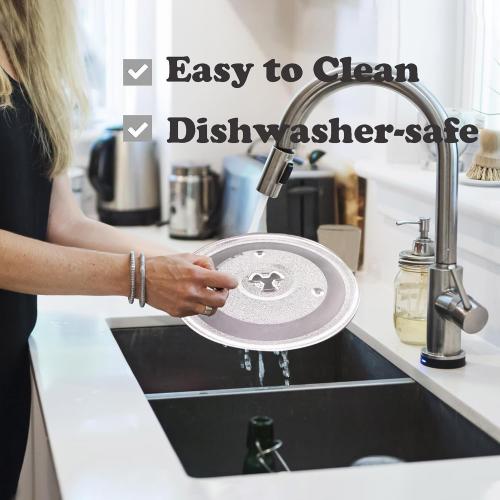 10 1/2 Inches Replacement Microwave Glass Plate Compatible with Hamilton Beach 252100500497, HB-P90D23, Microwave Glass Turntable Compatible with GE, Sunbeam, Emerson P23, Replace Part #252100500497