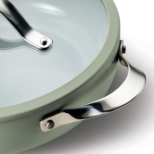 COLOR BLACK Tramontina Vue All-in-One Plus Pan Quart Ceramic Non Stick Cooking Pan with Glass Lid, Black