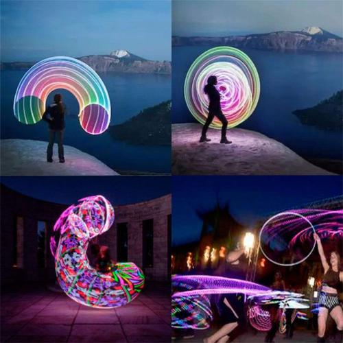 LED Hoop Dance Exercise Light Up Hoop for Kids Adults Children, 36in24inFitness Equipment Weight Loss Auto Color Changing Strobe Glow Light, Hooper Hoop(2*AA Batteries are Needed. Not Included)