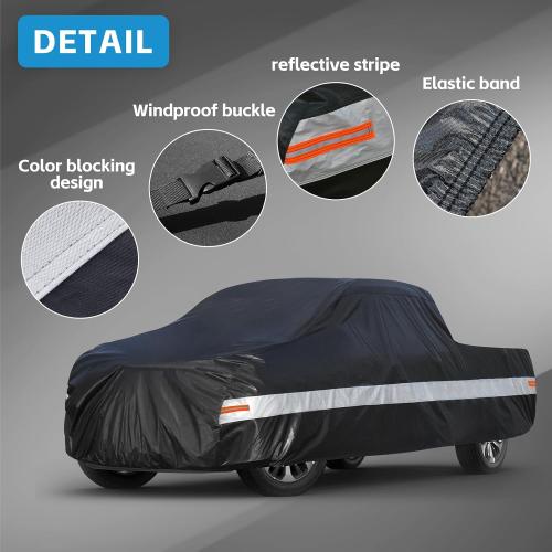 10 Layers Truck Cover Waterproof All Weather. Pickup Truck Cover Rain UV Protection. Length: 206-215 inches, Universal Fit Most Regular Cab Short Box Ford F100 Chevy C10 S10 Ram 150 250.