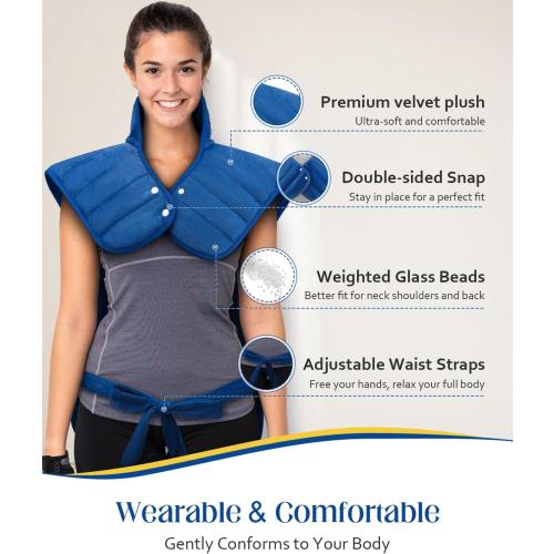 Heating Pad for Neck Shoulders and Back, Weighted Electric Heat Pad for Full Body Relax, 22 x 37 Large Heated Pad 6 Heat Levels 4 Auto-Off, Fathers Day Dad Gifts Birthday Gifts for Women Men Husband